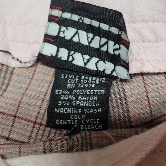 90s Vintage Tracy Evans Gray Pink Plaid Mid Rise Extended Waist Flared Pants S - Picture 11 of 11